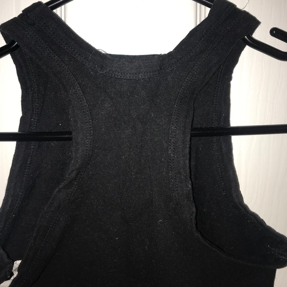 black crop top style bra with white+red stripes - Picture 3 of 6